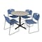 Cain Cain Round Table & Chair Set, Wood, Metal, Polypropylene Top TB42RNDPL44BE - alternate 1